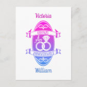 Achtste 8ste huwelijksverjaardag traditioneel bron briefkaart (Voorkant)