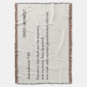 Achtste Amendement Grondwet Bill of Rights Deken (Voorkant Verticaal)