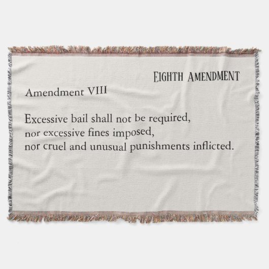 Achtste Amendement Grondwet Bill of Rights Deken (Voorkant)