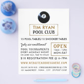 Achtste bal, poolclub, Snooker Club Adverteren Flyer (Enkel)