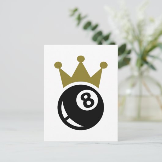 Achtste biljartkroon briefkaart (Staand voorkant)