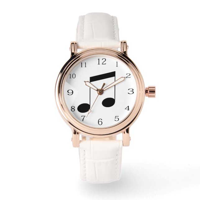 Achtste gestraalde muzieknotsymbolen, horloge (Voorkant)