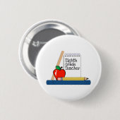 Achtste graad leraar (laptop) ronde button 5,7 cm (Voorkant /achterkant)