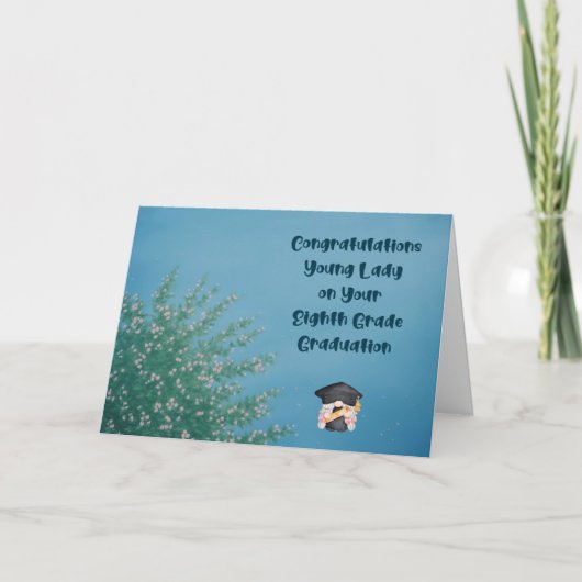 Achtste Grade Afstuderen Kaart voor Meisje (Voorkant)