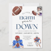 Achtste jaar down football thema jongen 8e verjaar kaart (Voorkant)