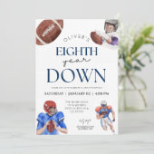 Achtste jaar down football thema jongen 8e verjaar kaart (Staand voorkant)