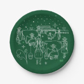 Achtste kerstdag 7-inch Borden papier Papieren Bordje (Voorkant)