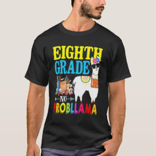 Achtste klas geen probleem lama terug naar school t-shirt
