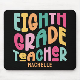 Achtste klas leraar kleurrijke tekst muismat