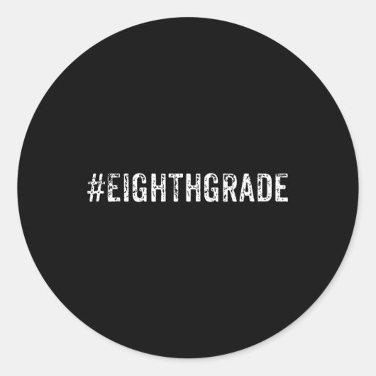 Achtste klas student of leraar trendy cadeau ronde sticker (Voorkant)