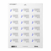 Achtste noot Blauw Zwart Musical Etiket (Full Sheet)