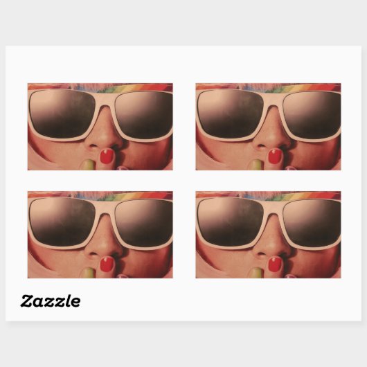 Achtste pop mode rechthoekige sticker (Vel)