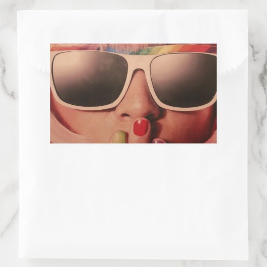 Achtste pop mode rechthoekige sticker (Tas)