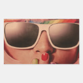 Achtste pop mode rechthoekige sticker (Voorkant)