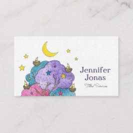 Achtste slapende vogelstand Waterverf Illustratie Visitekaartje