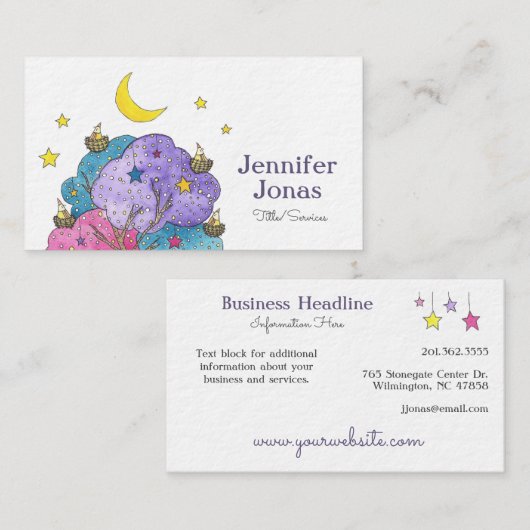 Achtste slapende vogelstand Waterverf Illustratie Visitekaartje (Voorkant / Achterkant)