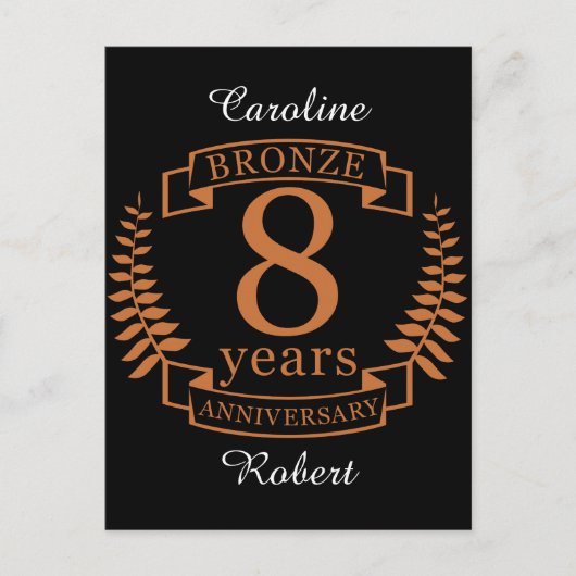 Achtste trouwdag in Bronze 8 jaar Briefkaart (Voorkant)