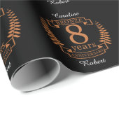 Achtste trouwdag in Bronze 8 jaar Cadeaupapier (Rol Hoek)