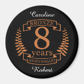 Achtste trouwdag in Bronze 8 jaar Magneet (Voorkant)