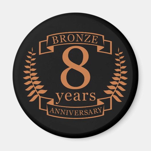 Achtste trouwdag in Bronze 8 jaar Magneet (Voorkant)