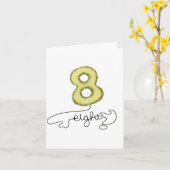 Achtste verjaardag ballon kaart (Gele Bloem)