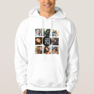 Achtste verjaardag Foto Collage Black en White Hoodie