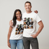 Achtste verjaardag Foto Collage Black en White T-shirt (Unisex)