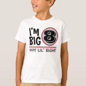 Achtste verjaardag.. ik ben groot 8 niet lichtgrij t-shirt (Voorkant)
