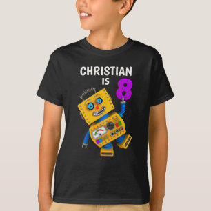 achtste verjaardag Robot 8 jaar T-shirt