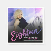 Achttien 18e Verjaardag aangepaste fotoscript paar Servet (Voorkant)