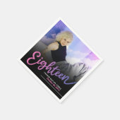 Achttien 18e Verjaardag aangepaste fotoscript paar Servet (Hoek)