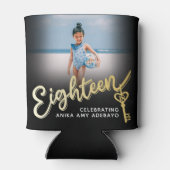 Achttien 18e verjaardag fotoscript gouden sleutel blikjeskoeler (Achterkant)
