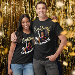 Achttien en betoverende 18e verjaardag gouden sleu t-shirt