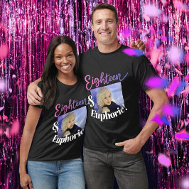 Achttien en euforische 18e verjaardag paarse scrip t-shirt