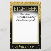 Achttien favoriete herinnering van het meisje van  (Voorkant)