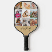Achttien foto's Collage Eenvoudige familienaam Pickleball Paddle (Voorkant)