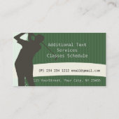 Achttien Holes, Sporty Green Golfer Pattern Visitekaartje (Achterkant)