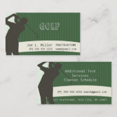 Achttien Holes, Sporty Green Golfer Pattern Visitekaartje (Voorkant / Achterkant)