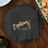 Achttien script en sleutel tekst aangepaste naam d folie servetten