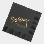 Achttien script en sleutel tekst aangepaste naam d folie servetten (Links)