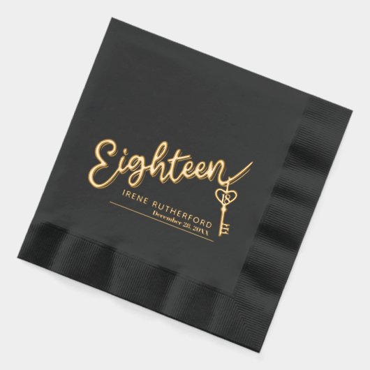 Achttien script en sleutel tekst aangepaste naam d folie servetten (Links)