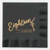 Achttien script en sleutel tekst aangepaste naam d folie servetten (Voorkant)