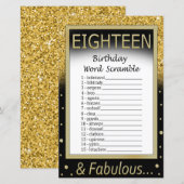 Achttien verjaardag Word Scramble Game (Voorkant / Achterkant)