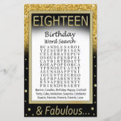 Achttien verjaardag Word Search Game (Voorkant)
