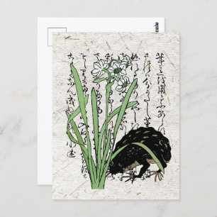 Achttiende eeuw Japanse Botanische Kikker Toad Briefkaart