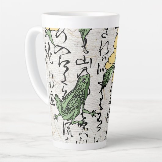 Achttiende eeuw Japanse Botanische Kikker Toad Latte Mok (Linkerhoek)