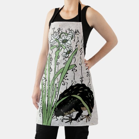 Achttiende eeuw Japanse Botanische Kikker Toad Schort (Insitu)