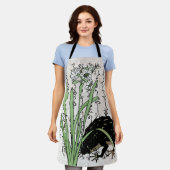 Achttiende eeuw Japanse Botanische Kikker Toad Schort (Gedragen)