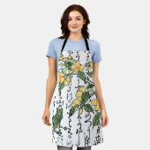 Achttiende eeuw Japanse Botanische Kikker Toad Schort (Gedragen)