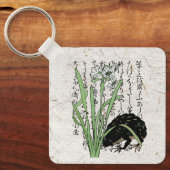 Achttiende eeuw Japanse Botanische Kikker Toad Sleutelhanger (Voorkant)